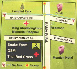 Queen Saovabha Snake Farm Map - Bangkok, Thailand