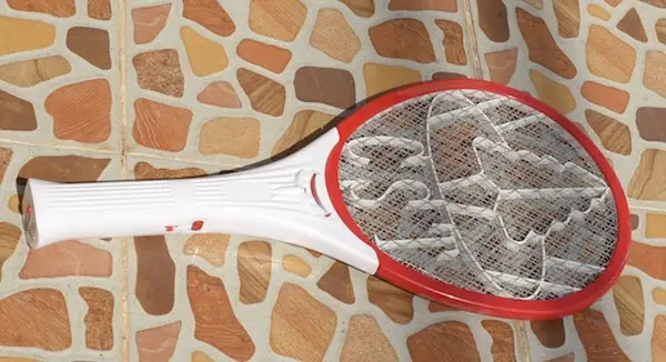 Electronic mosquito racquet.